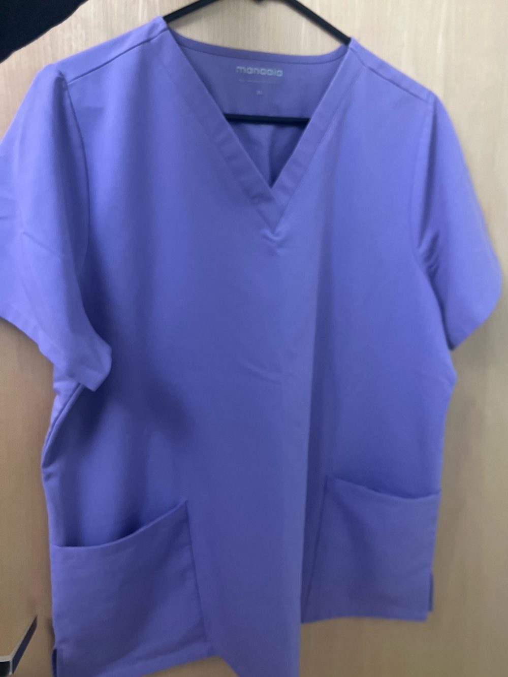 Mandala Purple V-Neck Short Sleeve Scrub Top